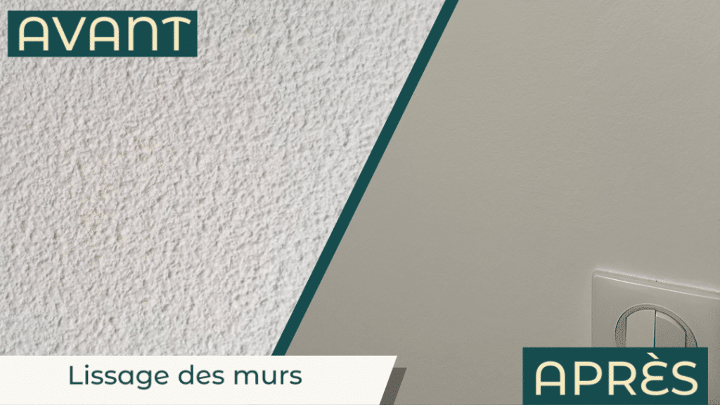 Avant après mur crépis lissage